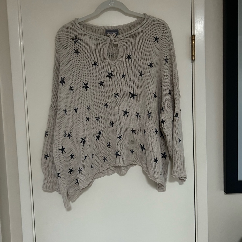 Wooden Ships Beige Star Sweater